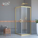 İkon Duş Sistemleri Gold Şeffaf Kare Duş Kabini H:190 - 90x90