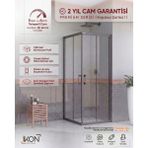 İkon Duş Sistemleri Siyah Şeffaf Duş Kabini H:190 - 90x90
