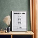 İkona Design Studio Doğal Ahşap Poster Çerçevesi | Ahşap Çerçeve |poster Çerçevesi | Modern Stil Minimal Duvar Dekoru - Beyaz - 30 x 40