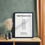 İkona Design Studio Doğal Ahşap Poster Çerçevesi | Ahşap Çerçeve |poster Çerçevesi | Modern Stil Minimal Duvar Dekoru - Lacivert - 10 x 15