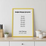 İkona Design Studio Doğal Ahşap Poster Çerçevesi | Ahşap Çerçeve |poster Çerçevesi | Modern Stil Minimal Duvar Dekoru - Sarı - 30 x 40