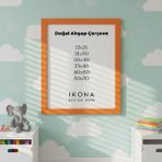 İkona Design Studio Doğal Ahşap Poster Çerçevesi | Ahşap Çerçeve |poster Çerçevesi | Modern Stil Minimal Duvar Dekoru - Turuncu - 50 x 70