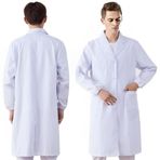 IKOPFLN 1 adet lab coat, beyaz laboratuvar önlüğü, kimyasal laboratuvar önlüğü, üniseks doktor önlüğü