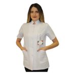 İkra Forma Hakim Yaka Kadın Kısa Boy - Kısa Kol Doktor Önlüğü , Öğretmen Önlüğü , Hastane Forması , Beyaz Önlük - XL