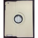 İksir Apple iPad 2 Kanvas Kumaş 360° Dönebilen Lüx Tablet Kılıfı - Beyaz