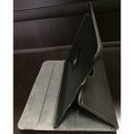 İksir Apple iPad 2 Kanvas Kumaş 360° Dönebilen Lüx Tablet Kılıfı - Koyu Gri