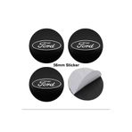 İKTUNING FORD SİYAH RENK LOGOLU ALÜMİNYUM 56 MM 4 ADET JANT GÖBEK STICKER