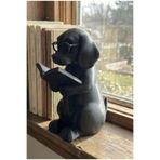 IL-HANST Kitap okuyan Köpek Kitaplık süsü , masa üstü dekor , dekoratif figür