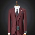 İlayda Emir Erkek Takım Elbise, Mono Yaka, Blazer, Slımfıt, Bordo - 6 Drop - 60