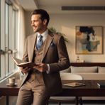 İlayda Emir Erkek Takım Elbise, Mono Yaka, Blazer, Slımfıt, Tuape - 6 Drop - 56