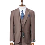 İlayda Emir Erkek Takım Elbise, Mono Yaka, Blazer, Slımfıt,kumbeji - Kum Beji - 6 Drop - 58