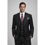 İlayda Emir Kırlangıç Yaka, Blazer, 2 Düğmeli, Yelekli, 6 Drop, Erkek Takım Elbise, Siyah - 54