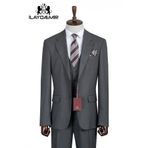 ilayda emir Koyu Gri Slim Fit, 3 Parça Takım Elbise, Erkek Yelekli, Premium Kumaş, Ofis ve Özel Gün Takımı