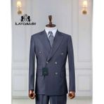 İlayda Emir Kruvaze, Kırlangıç Yaka, Çift Cep, Slim Fit, Erkek Takım Elbise, Duman Gri - 6 Drop - 54