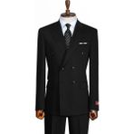 İlayda Emir Luxury, Slimfit, Kruvaze, Kırlangıç Yaka, Erkek Takım Elbise - Siyah - 6 Drop - 54