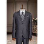 İlayda Emir Regular Kesim, Kırlangıç Yaka, Iki Düğmeli, Blazer, Çizgili, Erkek Takım Elbise, Gri - 6 Drop - 56