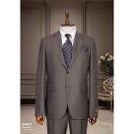 İlayda Emir Regular Kesim, Kırlangıç Yaka, Iki Düğmeli, Blazer, Çizgili, Erkek Takım Elbise, Kahverengi - 6 Drop - 52