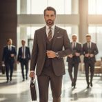 İlayda Emir Slim Fit, 3 Parça Takım Elbise, Erkek Klasik Yelekli, Premium Kumaş, Ofis ve Özel Gün Takımı - Koyu Kahverengi - 6 Drop - 58