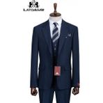 İlayda Emir Slim Fit, 3 Parça Takım Elbise, Erkek Klasik Yelekli, Premium Kumaş, Ofis ve Özel Gün Takımı - Koyu Lacivert - 6 Drop - 60