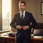 İlayda Emir Slim Fit, 3 Parça Takım Elbise, Erkek Klasik Yelekli, Premium Kumaş, Ofis ve Özel Gün Takımı - Lacivert - 6 Drop - 52