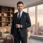 İlayda Emir Slim Fit, 3 Parça Takım Elbise, Erkek Klasik Yelekli, Premium Kumaş, Ofis ve Özel Gün Takımı - Lacivert - 6 Drop - 56