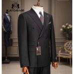 İlayda Emir Slim Fit, Kruvaze, Cift Cepli, Erkek Takım Elbise, Kırlangıç Yaka, Siyah - 6 Drop - 52