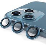ile uyumlu Kamera Lens Koruyucu 9H Temperli HD Cam Kamera Koruyucu Metal Darbeye Dayanıklı Çizilmez Kasa (Mavi, iPhone 11Pro / 11Promax / 12Pro)