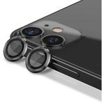 ile uyumlu Kamera Lens Koruyucu 9H Temperli HD Cam Kamera Koruyucu Metal Darbeye Dayanıklı Çizilmez Kasa (Siyah, iPhone 11/12 / 12Mini)