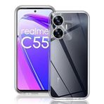 ile uyumlu Şeffaf Clear Silikon Yüksek Kalite Darbeye Dayanıklı Şık Telefon Kılıfı (Oppo Realme C55)
