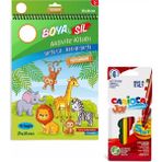 İleri Grup Boya Sil Aktivite Boyama Kitabı Hayvanlar + 6’lı Keçeli Kalem