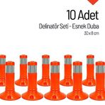 İleri Trafik 10`lu Delinatör Set 30 X 8 Cm, Esnek Duba