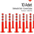İleri Trafik 10`lu Delinatör Set 75 X 8 Cm %100 Tpu, Esnek Duba