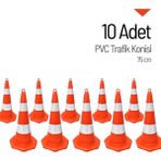 İleri Trafik 10'Lu Pvc Trafik Konisi Seti 75 Cm Trafik Dubası