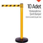 İleri Trafik 10'lu Yönlendirme Şerit Bariyer Seti Boyalı Sarı (Çift Renkli Şerit)