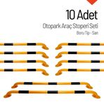 İleri Trafik 200x13 cm 60 mm 10 Adet Boru Tip Sarı Oto Park Araç Stoperi