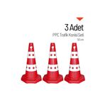 İleri Trafik 3 Adet Ppc Trafik Konisi 50 cm Trafik Dubası Seti