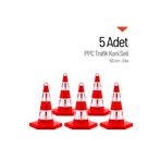 İleri Trafik 5 Adet Eko Trafik Konisi 50 cm - Ağırlıksız Trafik Dubası
