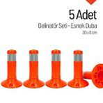 İleri Trafik 5`li Delinatör Set 30 X 8 Cm, Esnek Duba