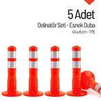 İleri Trafik 5`li Delinatör Set 45 x 8 cm TPE, Esnek Duba