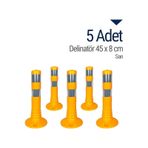 İleri Trafik Delinatör 45 X 8 Cm Sarı 5 Adet, Esnek Duba
