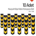 İleri Trafik Kauçuk Otopark Köşe Kolon Koruyucu, Koruma Eko-oval Onlu Set