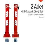İleri Trafik Kilitli Otopark Direği 75 Cm, Park Bariyeri 2li Set