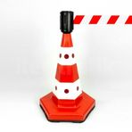 İleri Trafik Kırmızı Beyaz Delinatör Koni ve Dikme İçin İkaz Şeritli Mekanizma