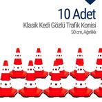 İleri Trafik Klasik Kedi Gözlü 10 Adet 50 cm Trafik Dubası