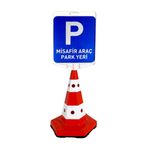 İleri Trafik Misafir Araç Park Yeri Çift Taraf Baskı Klasik Kedi Gözlü Ağırlıklı Koni Seti Dubası