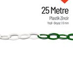 İleri Trafik Plastik Zincir 6mm Yeşil-beyaz 25 M