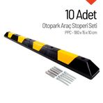 İleri Trafik PPC 180x15x10 cm 10 Adet Oto Park Araç Stoperi