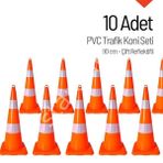 İleri Trafik Pvc 90 cm Çift Reflektikli 10 Adet Trafik Dubası