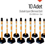 İleri Trafik Sarı 10'lu Set 63x1000 mm Dubalı Uyarı Dikmesi
