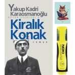 İletişim Yayıncılık Kiralık Konak - Yakup Kadri Karaosmanoğlu -Iletişim Yayıncılık - Sarı Fosforlu Kalem - Defterli Seti